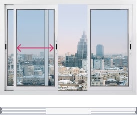 трехстворчатое рездвижное