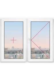 Двухстворчатое окно Rehau Brillant 1200x1500 - фото - 1