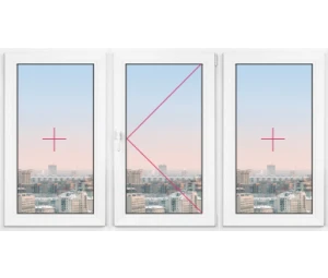 Трехстворчатое окно Rehau Brillant 2000x1500 - фото - 1