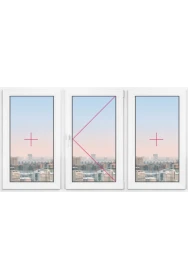 Трехстворчатое окно Rehau Thermo 1680x1680 - фото - 1